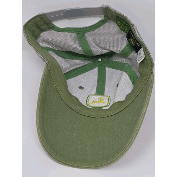John Deere Genuine Quality Green Snapback Cap Gray Mesh Hat Tractor Farm - Picture 7 of 10
